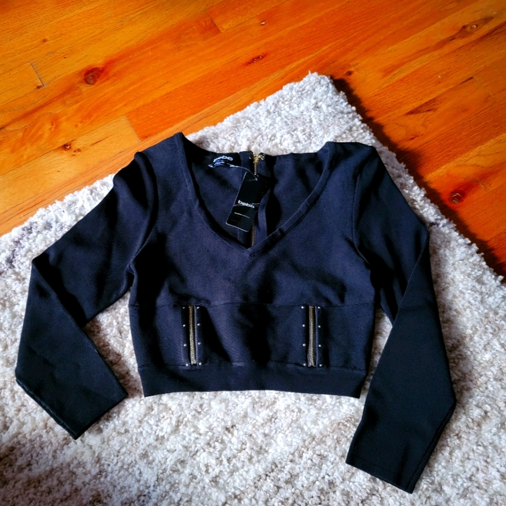 Black Bebe Crop Top
